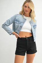 Load image into Gallery viewer, collarless denim jacket