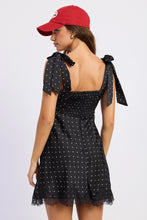 Load image into Gallery viewer, Dot Tie Shoulder Bias Dress
