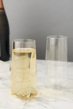 Load image into Gallery viewer, 2 faceted champagne glasses