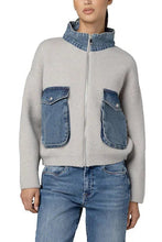 Load image into Gallery viewer, denim pocket zip cardigan