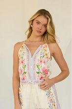 Load image into Gallery viewer, floral border print button cami