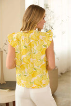 Load image into Gallery viewer, poplin lemon flutter top