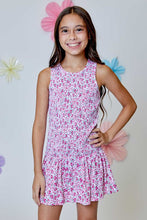 Load image into Gallery viewer, girls floral bow smock dress