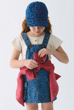 Load image into Gallery viewer, girls denim hearts overall skirt