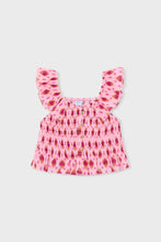 Load image into Gallery viewer, girls print flutter smock top