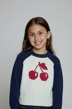 Load image into Gallery viewer, tween cherry raglan sweater