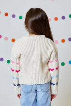 Load image into Gallery viewer, girls cable hearts sweater