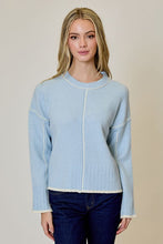 Load image into Gallery viewer, Contrast Stitch Crew Long Sleeve Sweater
