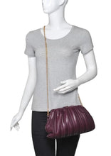 Load image into Gallery viewer, faux leather pleated clutch