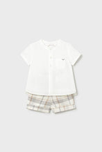 Load image into Gallery viewer, baby linen shirt + check short set