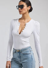 Load image into Gallery viewer, women long sleeve puff rib top