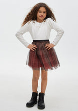 Load image into Gallery viewer, tween girl tulle plaid skirt