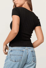 Load image into Gallery viewer, pointelle sweeheart neck tee