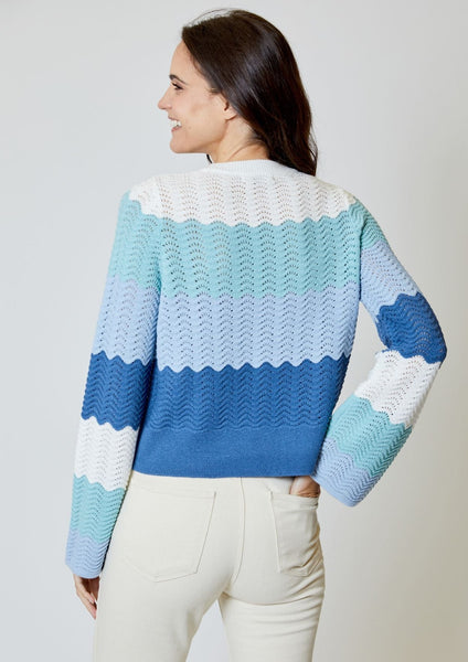 colorblock long sleeve sweater
