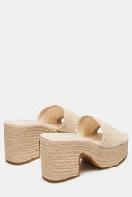 Load image into Gallery viewer, raffia slide platform sandal