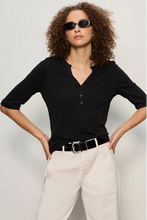 Load image into Gallery viewer, rolled sleeve henley tee