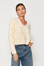 Load image into Gallery viewer, lace trim vneck sweater