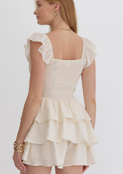gathered bust tiered dress