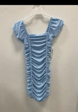 Load image into Gallery viewer, girls short sleeve ruched dress