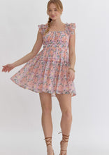 Load image into Gallery viewer, floral ruffle sleeve dress
