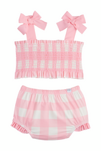 Load image into Gallery viewer, girls smock check 2pc swimsuit