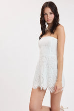 Load image into Gallery viewer, lace strapless skort romper