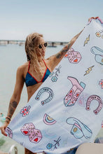 Load image into Gallery viewer, lucky cowgirl beach towel