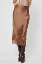 Load image into Gallery viewer, lace hem midi bias skirt