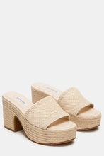 Load image into Gallery viewer, raffia slide platform sandal