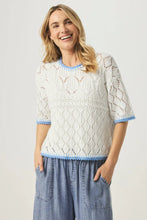 Load image into Gallery viewer, contrast trim short sleeve sweater