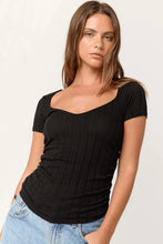 Load image into Gallery viewer, pointelle sweeheart neck tee