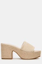 Load image into Gallery viewer, raffia slide platform sandal