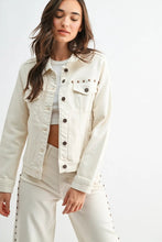 Load image into Gallery viewer, studded relaxed denim jacket