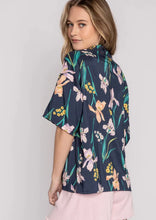 Load image into Gallery viewer, short sleeve button lily lounge top
