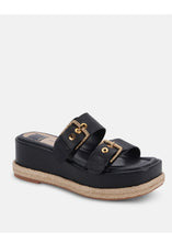 Load image into Gallery viewer, double buckle platform sandal
