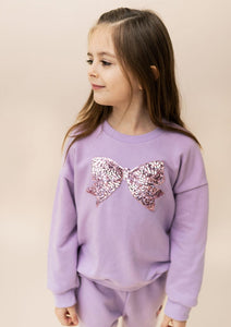 girls glitter bow sweatshirt