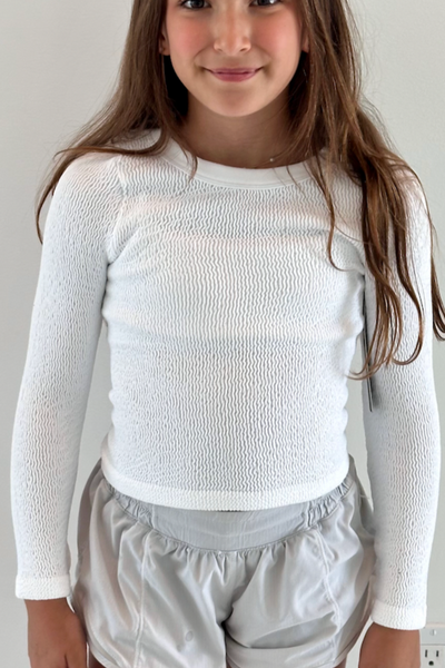 girls smocked long sleeve top