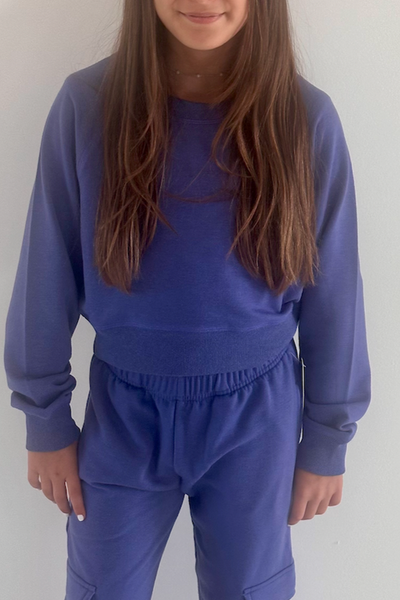 girls soft cloud crew neck top