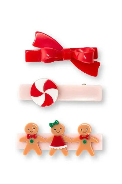 gingerbread + bow clips