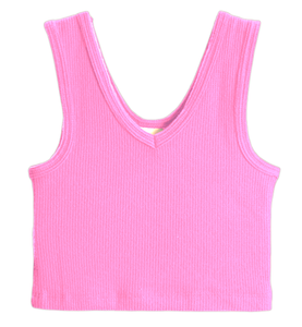 girls waffle brami top