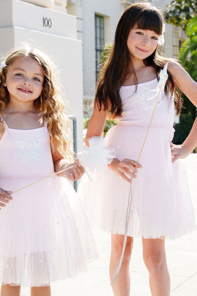 girls sheer bow tutu dress