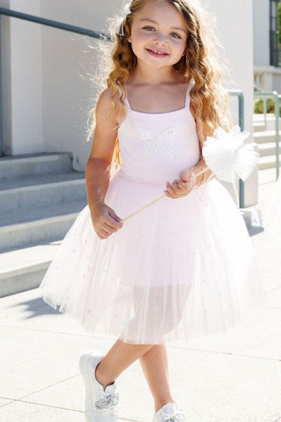 girls sheer bow tutu dress