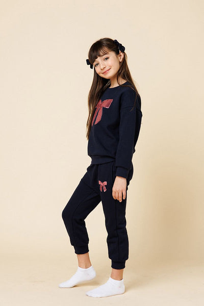 sequin bow sweatshirt