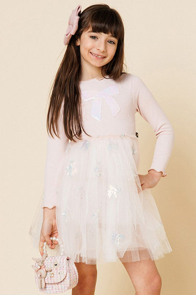 girls opal bow ribbon tutu dress