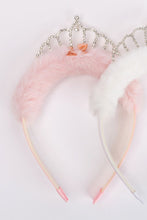 Load image into Gallery viewer, girls tiara + fur headband
