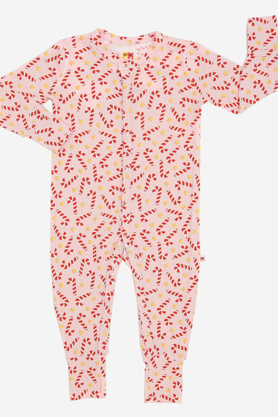 girls bamboo candycane footie