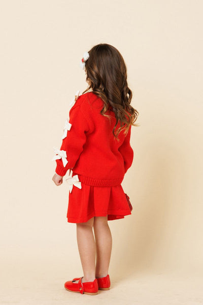 girls bow knit skirt