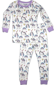 kids pj set rainbow unicorn