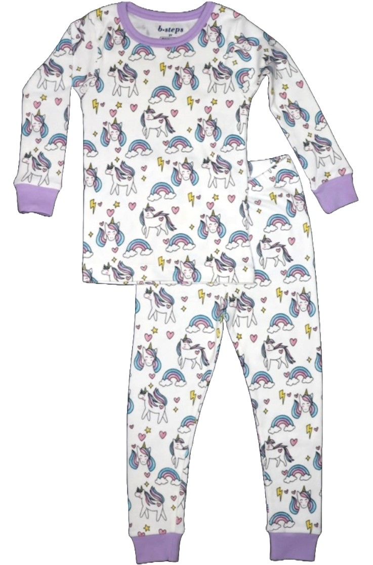 kids pj set rainbow unicorn