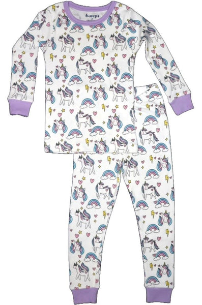 kids pj set rainbow unicorn